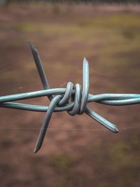 Close-up of barbed wire of a ground.but it have many different meaning....