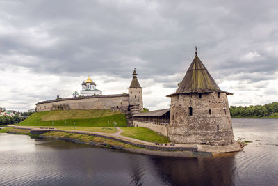  pskov kremlin at the confluence of two rivers, the great and pskov in russia