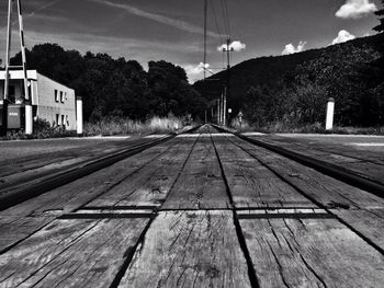 Railroad track at sunset