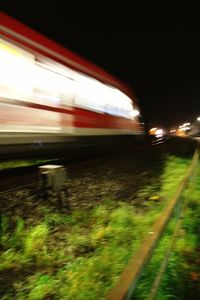 Light trails on road at night