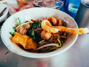 Close-up of seafood in plate