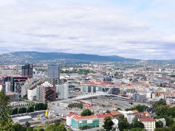 High angle view of cityscape
