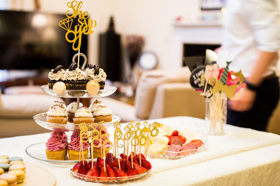 Close-up of cake on table