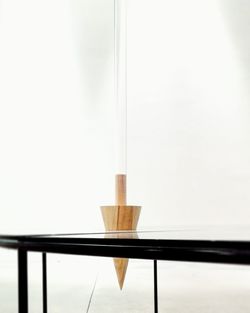 Wood on glass table