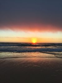 Scenic view of sea during sunset