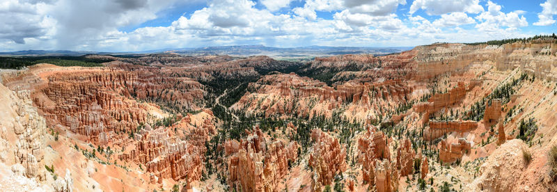 Panoramic view of landscape against cloudy sky