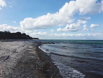 Scenic view of beach against sky