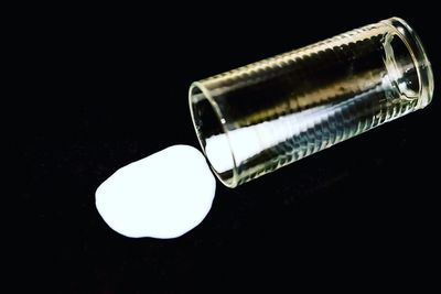 Close-up of object over black background