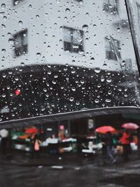 Raindrops on car window