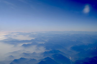 Aerial view of dramatic landscape