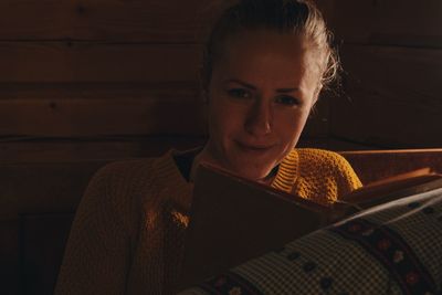 Close-up portrait of young woman