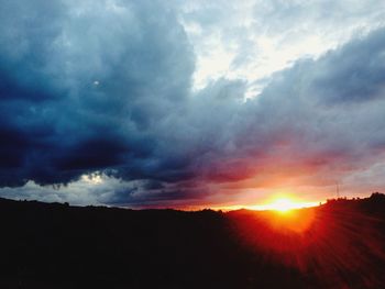 Scenic view of landscape against cloudy sky