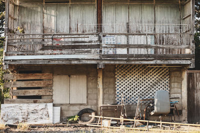 Abandoned factory against old building