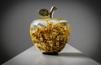 Close-up of electric lamp on table