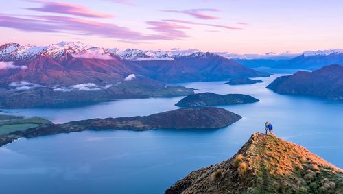 Scenic view of mountain against sky during winter