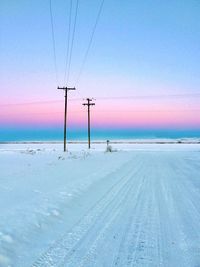 Scenic view of sea against sky during winter