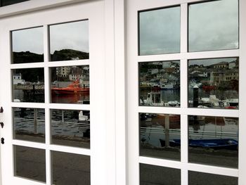 View of building through window