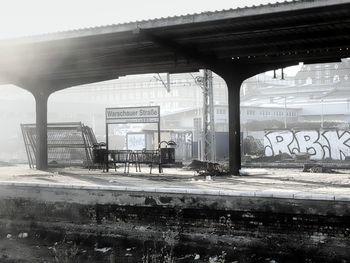 View of bridge over railroad tracks