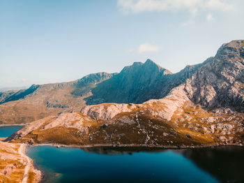 Wildcamping in snowdonia-drone sunset