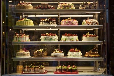 Various food on display at store