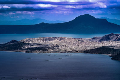 Scenic view of a volcano against sky. 