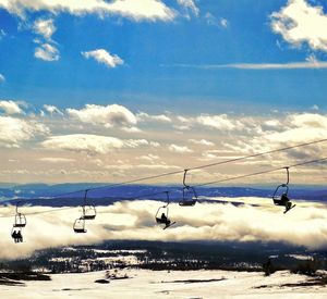 Scenic view of sea against sky during winter