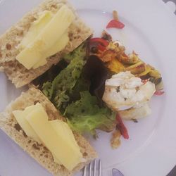 Close-up of served food in plate