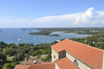 View from a tower to the ocean at summer