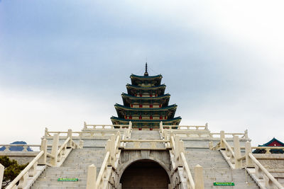 View of temple against cloudy sky