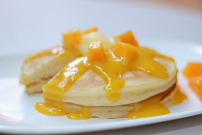 Close-up of dessert served in plate