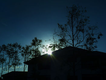 Low angle view of silhouette tree against sky
