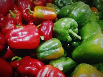 Full frame shot of bell peppers at market