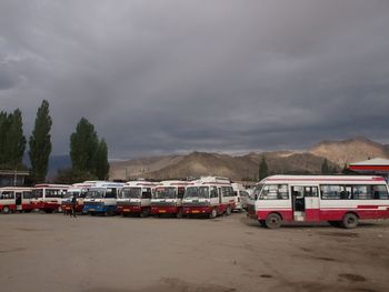 Cars on road against sky