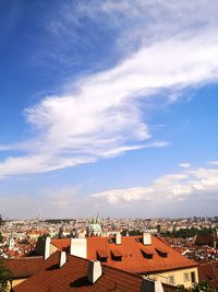 High angle view of townscape against sky