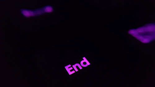 Close-up of illuminated text
