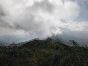 Scenic view of land against sky