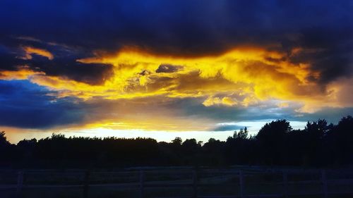 Scenic view of landscape against cloudy sky