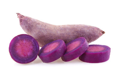 Close-up of fruits against white background