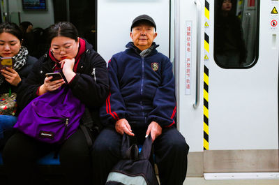 People sitting in train