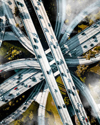 High angle view of elevated road in city