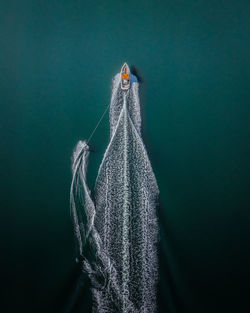 High angle view of nautical vessel on sea