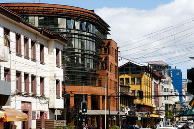 Low angle view of buildings against sky