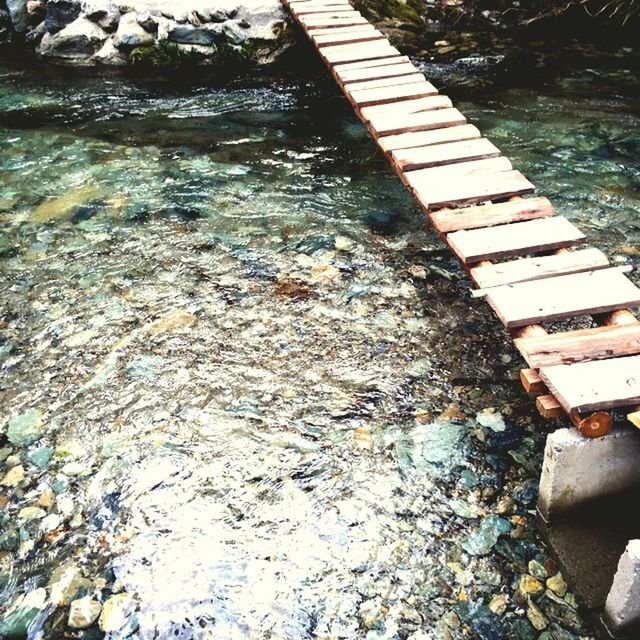 water, high angle view, puddle, rock - object, stone - object, reflection, wet, nature, day, outdoors, tranquility, textured, pebble, no people, street, river, asphalt, stone, sunlight, rippled