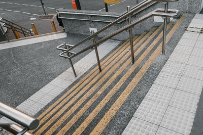 High angle view of staircase