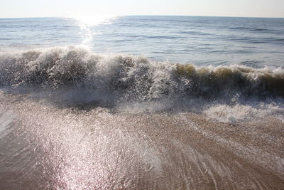 Waves splashing in sea