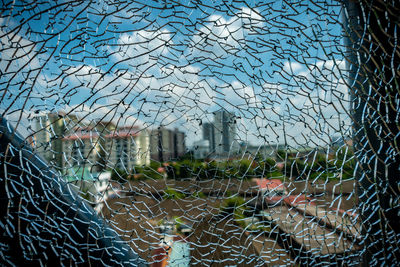 Full frame shot of glass window