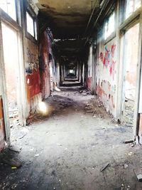 Empty corridor in abandoned building