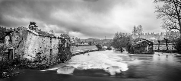 River flowing through city