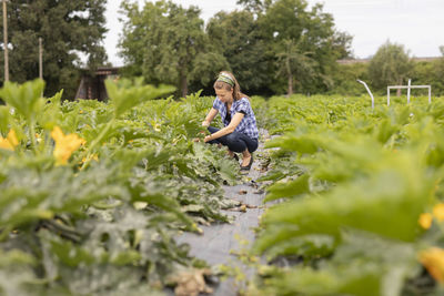 Woman sitting on field