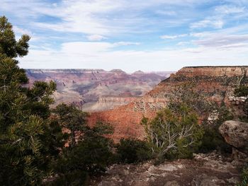 Scenic view of landscape against cloudy sky